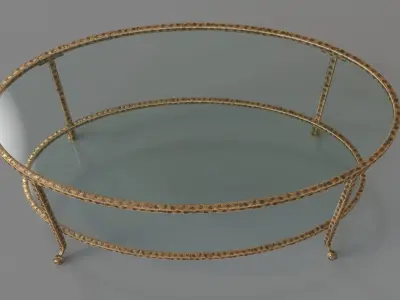 Portsmouth Oval Coffee Table Gold 3D model