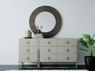 Dresser with decor set by Bernhardt Furniture 3D model
