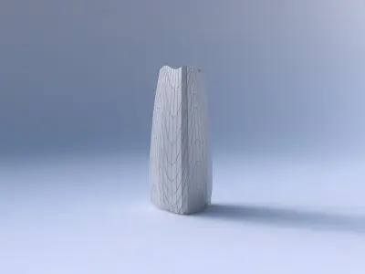 Vase triangle with wavy grid plates 3D print model