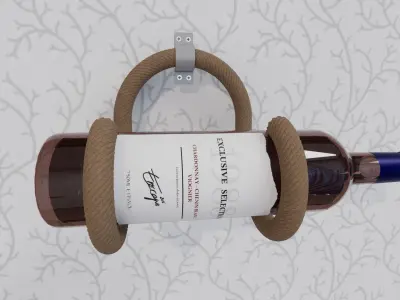 Wall-Mounted Rope Wine Holder 3D print model