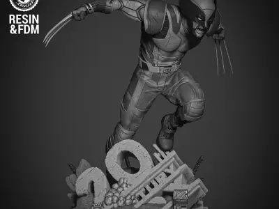 Wicked Marvel Wolverine Sculpture  3D print model