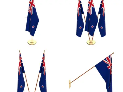 New Zealand Flag Pack 3D model