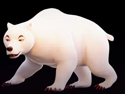 Polar bear and Grizzly bear 3d model rigged AR ready Low-poly 3D model