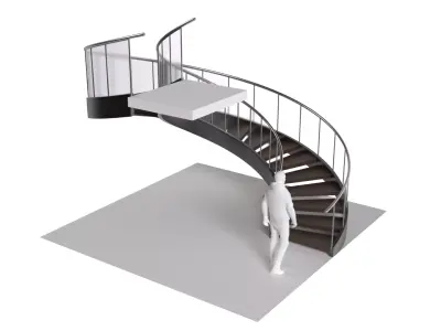 Spiral Staircase v4 Architectural Stairs 270 3D model