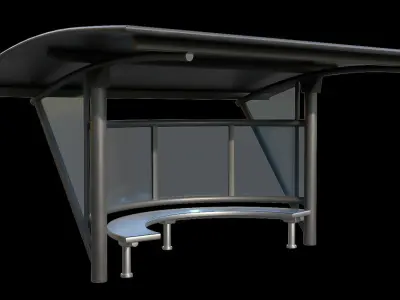 Game Ready Bus Stop 18 Low-poly 3D model