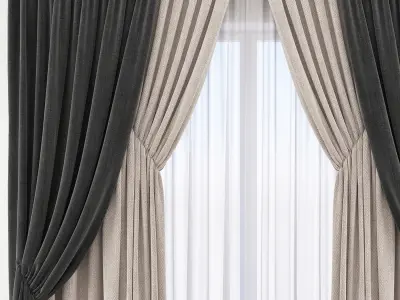 Set 82 Curtains 3D model