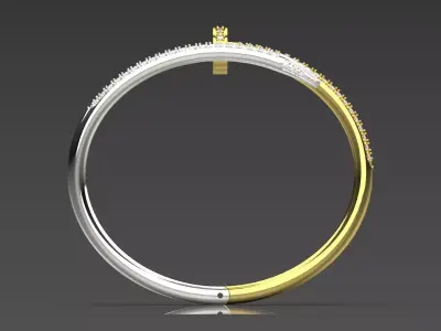 Two-tone diamond studded bangle model bg0045 3D print model