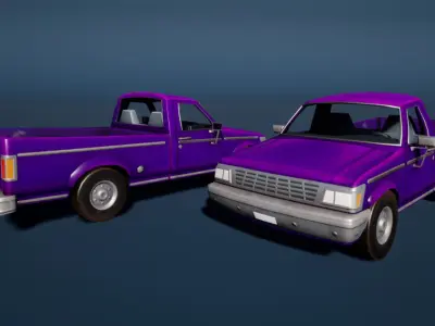 Pickup Truck Stylized Vehicle Low-poly 3D model