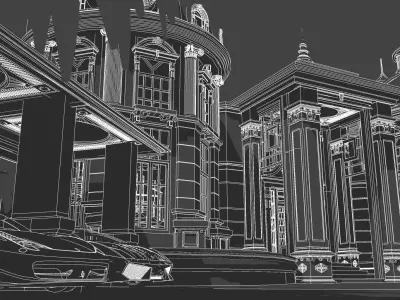 Exterior design for Castle with classic design model 3D model