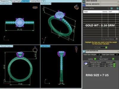 Solitaire ring model 3D print model 6