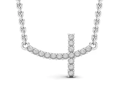 AV 566 Diamond Ladies Cross Pendant 3D print model