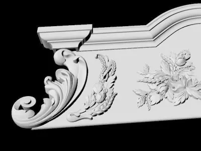 Central decor ornament for furniture 3D model 765