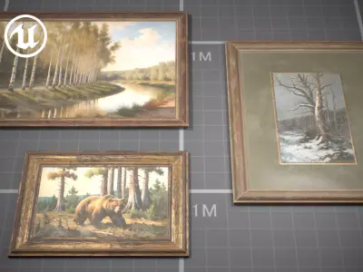 Used Soviet Painting Low-poly 3D model