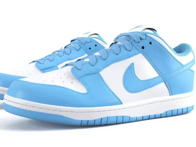 Nike  Dunk Low UNC PBR  Low-poly 3D model