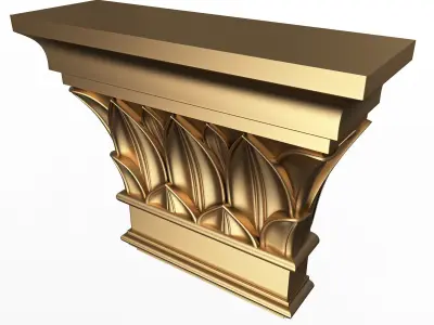 Carved Capital 04 Low-poly 3D model