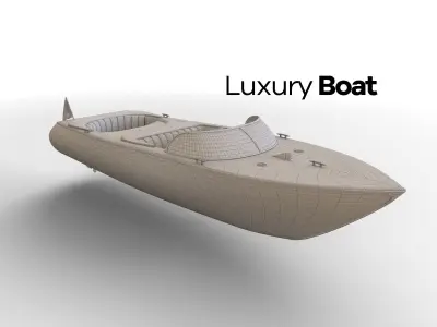 Luxury boat Low-poly 3D model
