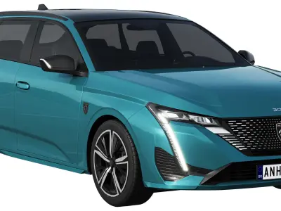 Peugeot 308 SW hybrid 2022 3D model