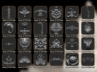 210 Ornament alpha brush and 3D Model Vol13 3D model