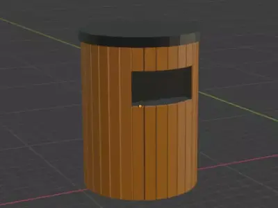 Low Poly Garbage Can 3D model Free low-poly 3D model