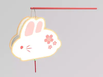 Low-Poly Mid-Autumn Rabbit Lantern Low-poly 3D model