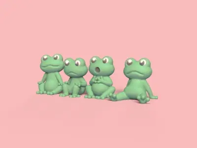 Funny Frogs 3D print model
