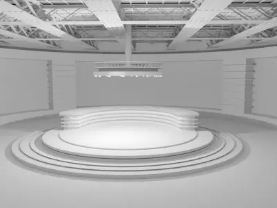 TV Studio News - No Material Low-poly 3D model