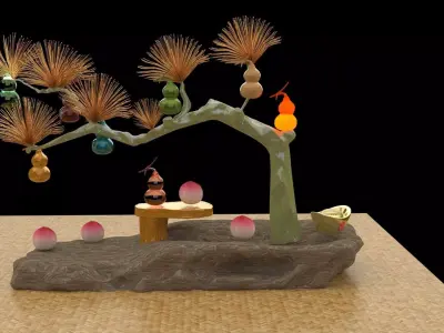 Chinese gourd tree   3D model purchase