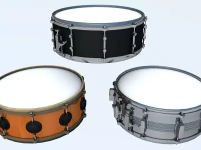 Snare Drum 3 Models 3D model