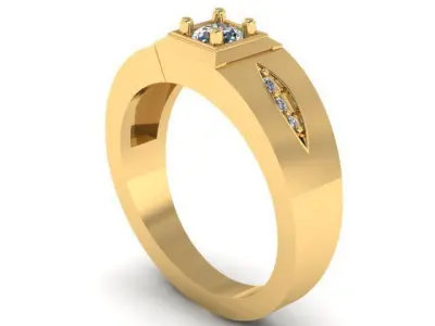 Luxury Dimond Ring For Men Fashion 3d Printable Model 3D print model