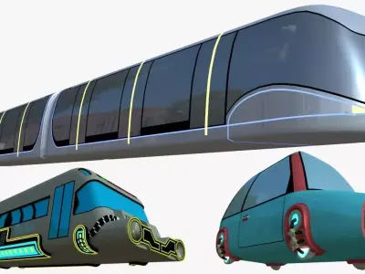 Hover vehicles collection 3D model