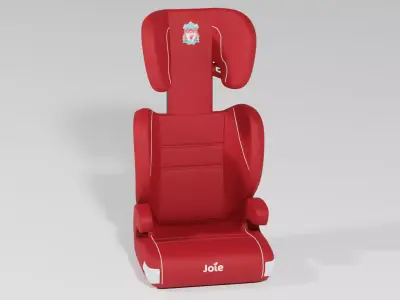 Red liverpool branded baby car seat S Low-poly 3D model