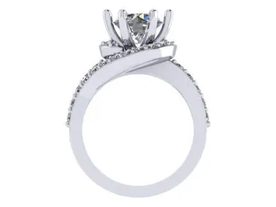 Model Test diamond engagement ring gold Free 3D print model