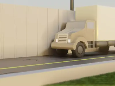 Low Poly Van delivery truck Free low-poly 3D model