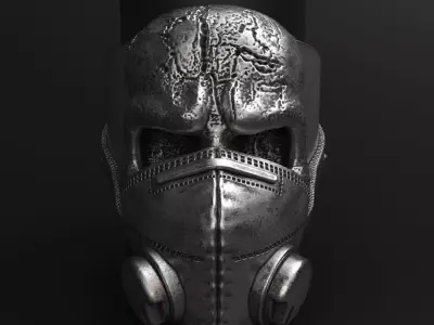 Skull ring jewelry with mask vol2  3D print model