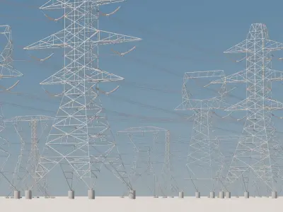 Transmission Towers Base Mesh Models  Low-poly 3D model