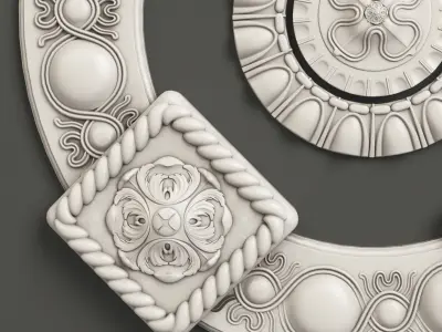 Rosette 2 decorative ceiling medallion 3D model