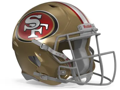 San Francisco 49ers American Football Helmet 3D model
