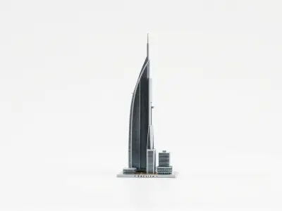 Futuristic Skyscraper Architectural Model Low-poly 3D model