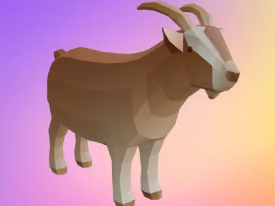 Low poly goat Low-poly 3D model