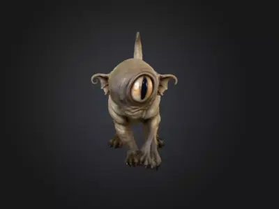 Cyclopean Canine Low-poly 3D model