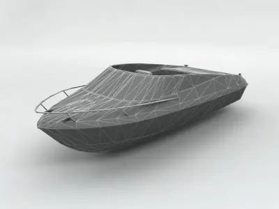 Sport Ski Motor Boat Lowest Detail Low-poly 3D model