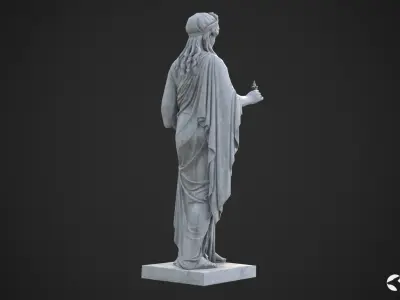 Hope Antique Statue - Old Granite Low-poly 3D model