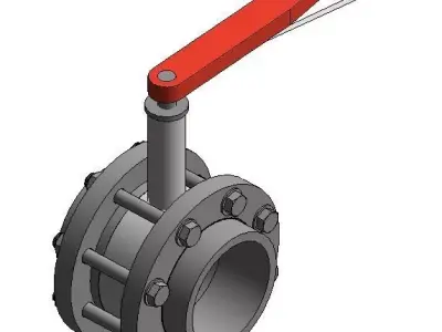 U-PVC BUTTERFLY VALVE - Auto size- Size - 50mm-250mm 3D print model