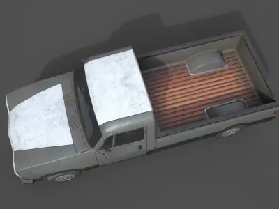 Generic PickUp Grey Low-poly 3D model