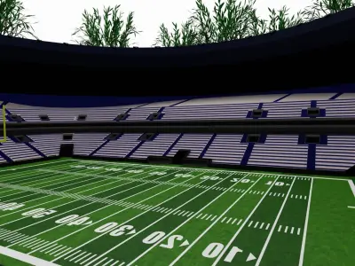 American football stadium Low-poly 3D model 6