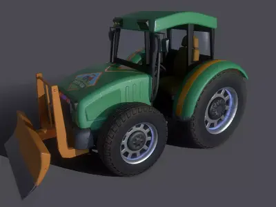 Asset - Cartoons - Car - Bulldozer - 3D Model  3D model