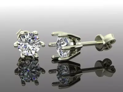 Women Diamond Earrings 3D print model 66