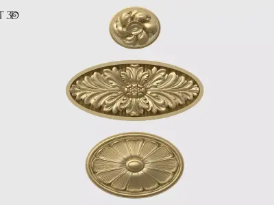 Oval Rosette Set 3D print model