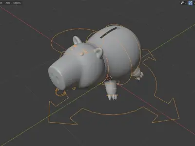 Toy story - Hamm the piggy bank rigged 3D model
