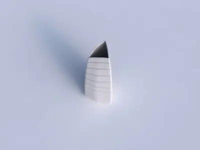Vase curved tipping triangle with smooth horizontal dents 3D print model